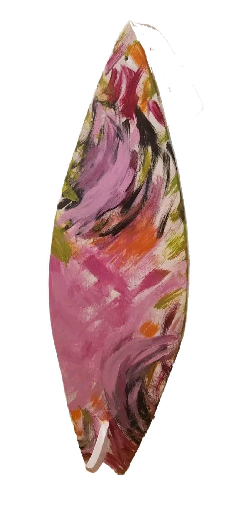 "Energy of the Cutback" Abstract oil painting design on 30" wooden surf board/wall art