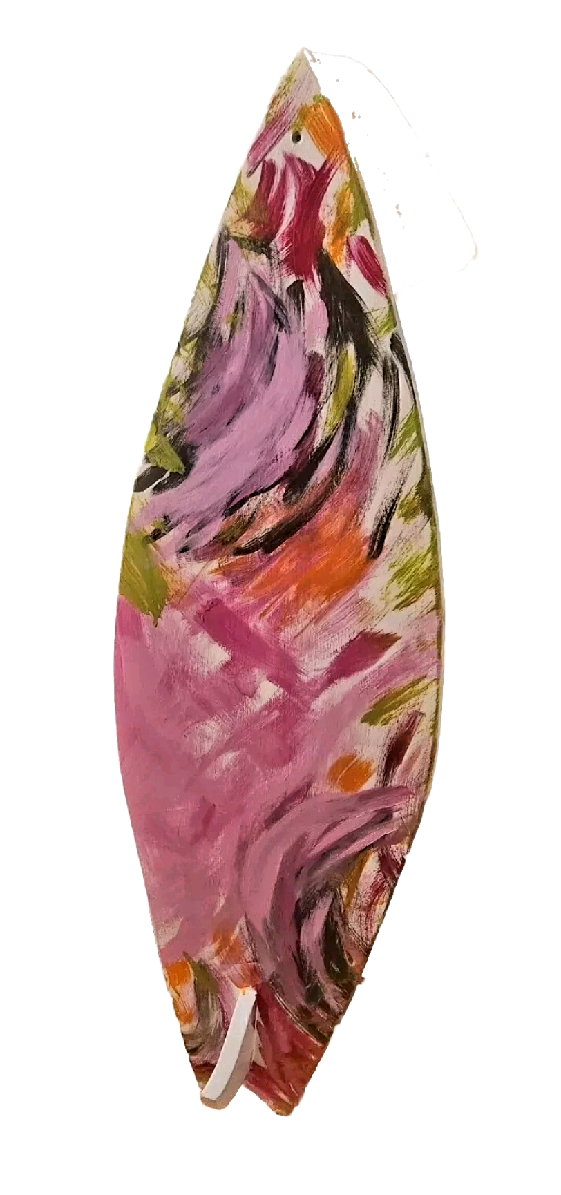 "Energy of the Cutback" Abstract oil painting design on 30" wooden surf board/wall art