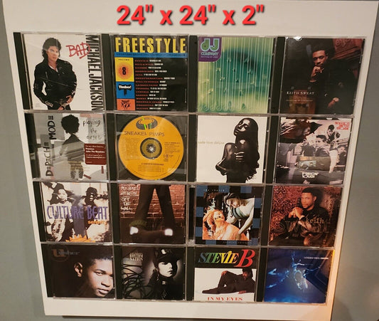 Hip Hop & Rock CD Wall Art Vol. 2  24" x 24" x 2"