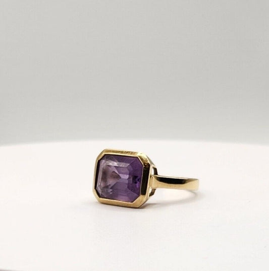 Octagon Amethyst Ring in 14K Vermeil By Shane Co. Size 7.5/4.5 Carats