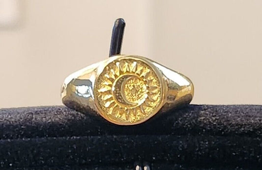 Haze & Glory The Sacred Sun Ring. Gold Plated. Size 7