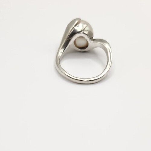 Certified Natural Freshwater Pearl Ring - Silver Setting Size 6.5